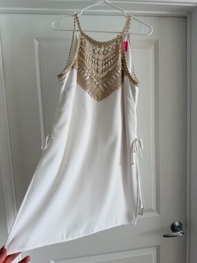 White Slip Dress w shorts built in